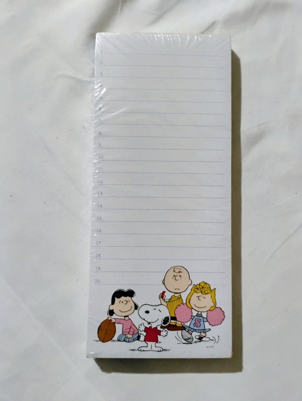 Peanuts Snoopy Lined Notepad - Cartoon Character List Pad Magnetic Back